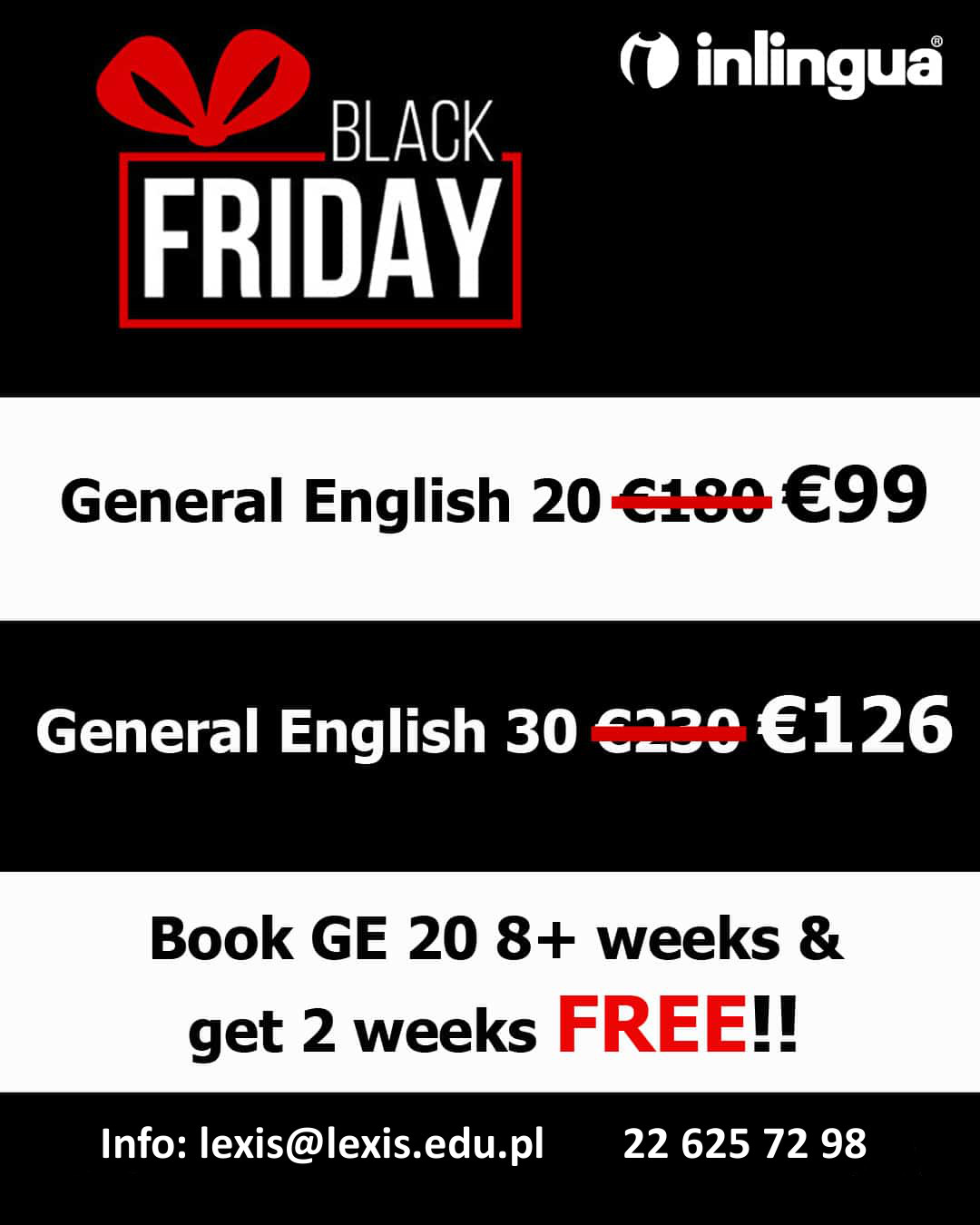 Black Friday Promocje kursw jzyka angielskiego Malta