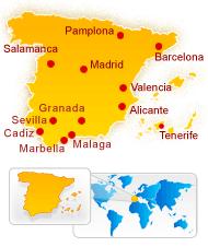 Nauka języka hiszpańskiego w Hiszpanii Mapa kursów